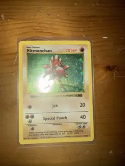 Pokemon TCG Hitmonchan Base Set Holo Shadowless Rare - Image 1