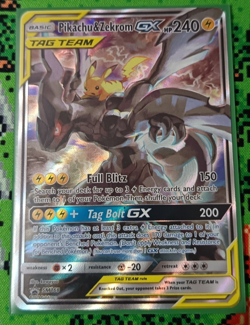 Pikachu & Zekrom GX Sun Moon Team Up SM168 Holo Promo Pokemon TCG - Image 1