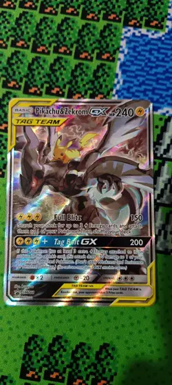 Pikachu & Zekrom GX Sun Moon Team Up SM168 Holo Promo Pokemon TCG - Image 2