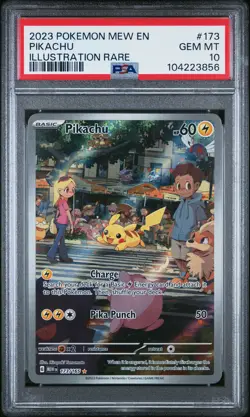 2023 POKEMON MEW EN-151 ILLUSTRATION RARE #173 PIKACHU PSA 10 - Image 1