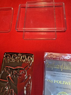 2 Vintage Pokemon Burger King 23K Gold Cards Pikachu / Mewtwo w/1 display Ball - Image 3