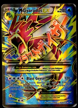 Mega M Gyarados EX 115/122 Breakpoint Ultra Rare Full Art Holo Pokemon Card DMG - Image 1
