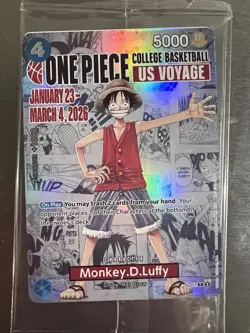 Bandai Namco ONE PIECE Card Game US Voyage Monkey D. Luffy Holo 1st Ed P-055 - Image 1