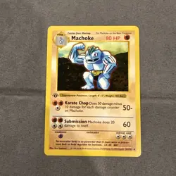 Pokemon Card - Machoke Base Set (Shadowless) 34/102 Uncommon 1st Edition NM - Image 1
