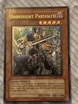Yugioh Card TCG Darknight Parshath PTDN-EN082 Ultimate Rare Unlimited Edition NM - Image 1