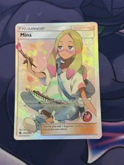 Pokemon Mina Trainer Lost Thunder Full Art Rare Card 211/214 - Image 1