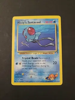 NM- Misty's Tentacool 57/132, Gym Heroes Pokemon TCG 2000 Vintage WOTC, Uncommon - Image 1