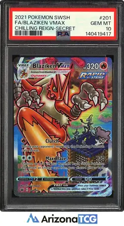 Pokemon 2021 Blaziken VMAX 201/198 Alt Art Chilling Reign GEM MINT PSA 10 - Image 1