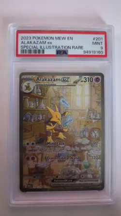 2023 POKEMON MEW EN-151 SPECIAL ILLUSTRATION RARE #201 ALAKAZAM EX PSA 9 - Image 1
