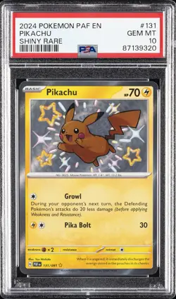 2024 POKEMON PAF EN-PALDEAN FATES SHINY RARE #131 PIKACHU PSA 10 - Image 1
