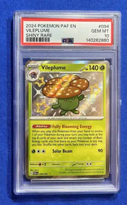 2024 POKEMON PAF EN-PALDEAN FATES 094 VILEPLUME SHINY RARE PSA 10 - Image 1