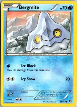 Bergmite 36/114 Pokemon - XY Steam Siege MP - Image 1