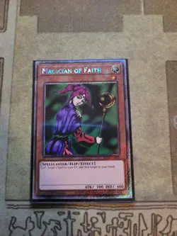 YUGIOH MAGICIAN OF FAITH RA03-EN090 PLATINUM RARE 1ST ED NM - Image 1