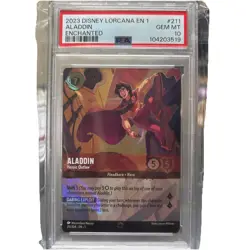 2023 DISNEY LORCANA EN 1-THE FIRST CHAPTER #211 ALADDIN - HEROIC OUTLAW PSA 10 - Image 1