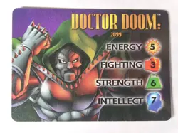 OverPower Marvel IQ Fleer 1996 Doctor Doom Hero Character Card Very Rare NM - Image 1