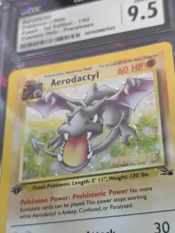 CGC 9.5 Pokemon Card: 1st Edition Aerodactyl Cosmos Holo Prerelease 1/62 - Image 2