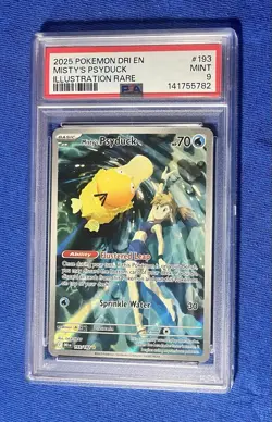 2025 Pokemon Misty's Psyduck IR Destined Rivals 193/182 PSA 9 - Image 1