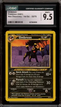 Pokemon Umbreon Neo Discovery 1st Edition Rare #32 CGC 9.5 - Image 1
