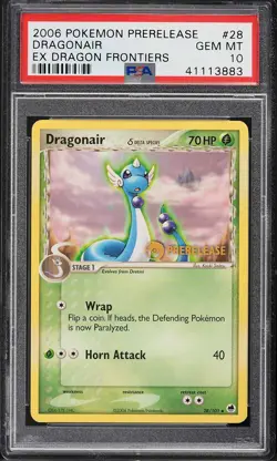 2006 Pokemon EX Dragon Frontiers Dragonair Prerelease Promo #28 PSA 10 GEM MINT - Image 1