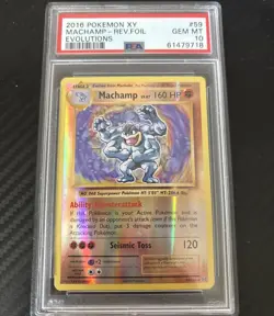 2016 Pokemon XY Machamp 59 Evolutions Reverse Holo PSA 10 - Image 1