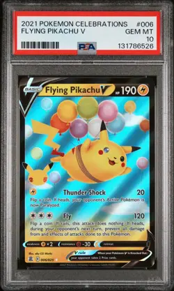 2021 Pokemon Celebrations #006 Flying Pikachu V PSA 10 - Image 1