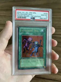YuGiOh PSA 10 Delinquent Duo MRL-039 Ultra Rare 1st Edition - Image 1