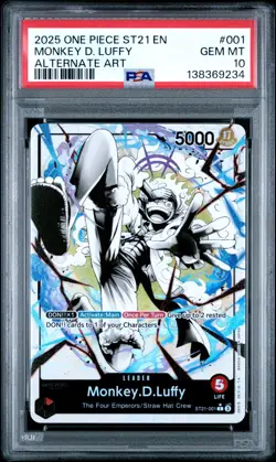2025 ONE PIECE ST21-001 GEAR 5 MONKEY D. LUFFY LEADER PARALLEL ENGLISH PSA 10 - Image 1