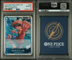 Monkey D. Luffy 2024 One Piece PRB01 - Jolly Roger Foil - #055 PSA 10 - Image 1