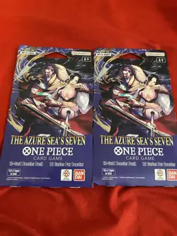 One Piece OP-14 The Azure Sea’s Seven Sleeved Booster Pack English TCG Lot of 2 - Image 1