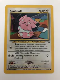 Snubbull 74/111 - Common Pokemon Card - Neo Genesis Set NM - Image 1
