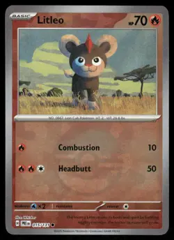 Pokemon Cards Litleo 015/131 Reverse Holo Prismatic Evolutions Pokeball NM - Image 1