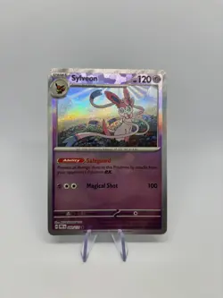 Sylveon 040/131 Holo Pokemon Card TCG Prismatic Evolutions Textured Pokeball - Image 1