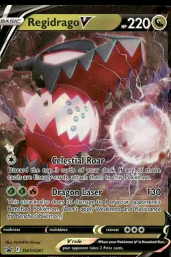 Pokemon Cards Regidrago V SWSH281 SWSH Black Star Promo LP - Image 1