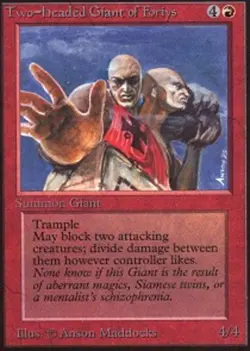 1 x Two-Headed Giant of Foriys - Unlimited - Moderate Play - MTG - Image 1