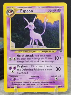 Pokemon Card Espeon 20/75 Rare Neo Discovery 2001 Non Holo Rare Vintage NM - Image 5