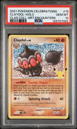 2021 POKEMON CELEBRATIONS CLASSIC COLL #15 CLAYDOL-HOLO PSA 10 - Image 1