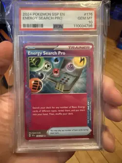 2024 POKEMON SSP EN-SURGING SPARKS #176 ENERGY SEARCH PRO Ace Spec PSA 10 - Image 1