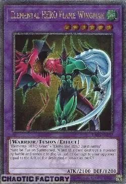 YUGIOH RA03-EN152 Elemental HERO Flame Wingman Quarter Century Secret Rare 1st E - Image 1