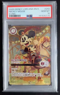 2025 DISNEY LORCANA EN 9-FABLED ICONIC MICKEY MOUSE BRAVE LITTLE PRINCE PSA 10 - Image 1