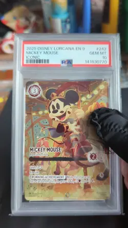 2025 DISNEY LORCANA EN 9-FABLED ICONIC MICKEY MOUSE BRAVE LITTLE PRINCE PSA 10 - Image 2