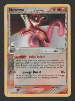 Mewtwo Delta Holo EX Delta Species 12/113 ENG – Pokemon Card Rare - Image 1