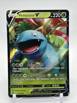 Pokemon TCG Venusaur V 001/073 Champion's Path Sword & Shield Holo Rare NM - Image 1