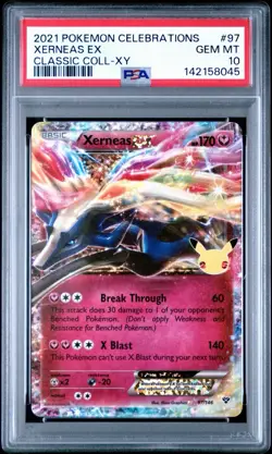 2021 POKEMON CELEBRATIONS CLASSIC COLL #97 XERNEAS EX PSA 10 - Image 1