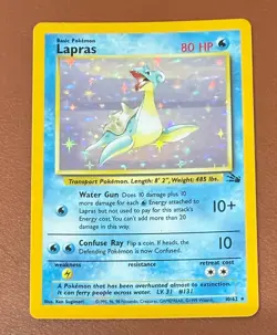 POKEMON TCG LAPRAS 10/62 RARE HOLO FOSSIL SET EX/NEAR MINT PACK TO FOLDER - Image 1