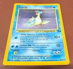 POKEMON TCG LAPRAS 10/62 RARE HOLO FOSSIL SET EX/NEAR MINT PACK TO FOLDER - Image 2