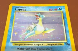POKEMON TCG LAPRAS 10/62 RARE HOLO FOSSIL SET EX/NEAR MINT PACK TO FOLDER - Image 3