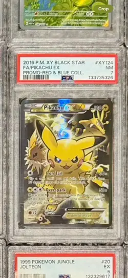 Pokemon Pikachu EX Red & Blue Coll. Black Star Full Art XY Promo XY124 | PSA 7 - Image 1