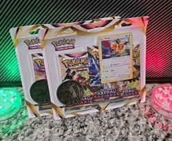 2x Astral Radiance Eevee 3 Pack Blister Factory Sealed Pokemon Sword Shield 🔥 - Image 1