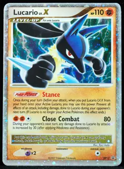 Lucario LV.X #DP12 NM-LP Swirl Pokemon Card - Image 1
