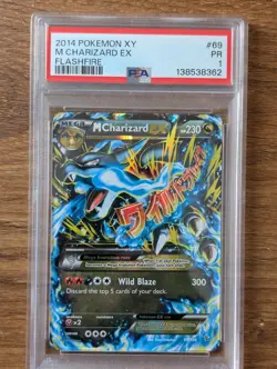2014 Pokemon XY Flashfire PSA 1 M Charizard EX Mega Holo #69 FRESH CASE SLAB - Image 1